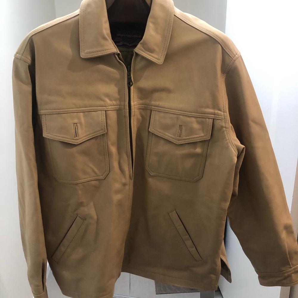 Indian Motocycle faux and leather lining Zip Jacket